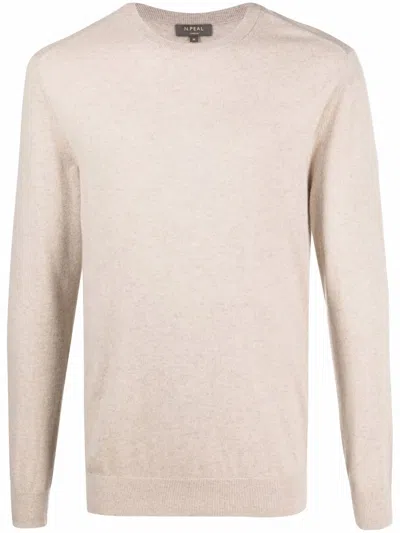 N•peal Round Neck Cashmere Jumper In Neutrals