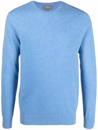 N•peal Round Neck Cashmere Jumper In Blau