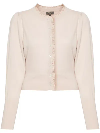 N•peal Ruffled-trim Cashmere Cardigan In Pink