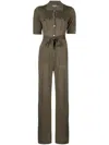 N•peal Safari Buttoned Jumpsuit In Green