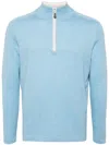 N•peal Salcombe Half-zip Cotton-cashmere Jumper In 蓝色