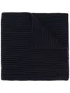 N•peal Short Ribbed Scarf In Blue