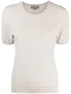 N•peal Short-sleeved Cashmere Top In Neutrals