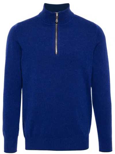 N•peal The Carnaby Cashmere Cardigan In Blue
