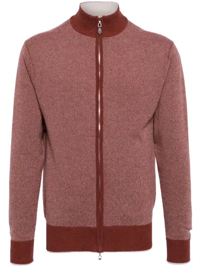 N•peal The Carnaby Zip-up Cardigan In Red