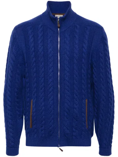 N•peal The Richmond Cashmere Cardigan In Blue
