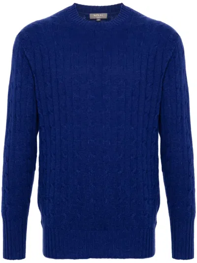 N•peal The Thames Cashmere Jumper In Blue
