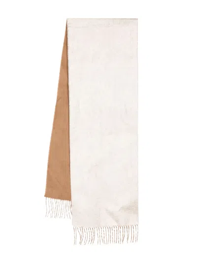 N•peal Two-tone Cashmere Woven Scarf In Neutrals