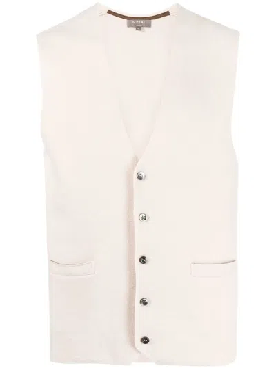 N•peal V-neck Cashmere Waistcoat In White