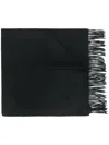 N•peal Woven Fringe Trim Shawl In Black
