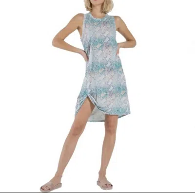 N:philanthropy Bueno Mini Dress In White And Blue Snake Print