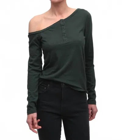 N:philanthropy Eero Off The Shoulder Top In Winter Moss In Green