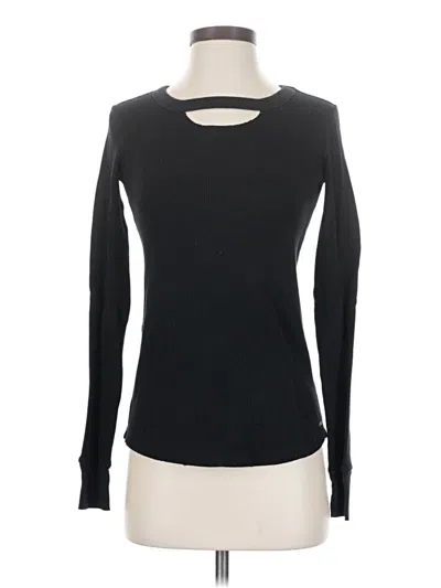 Pre-owned N:philanthropy Long Sleeve Top Black Keyhole Neckline Tops