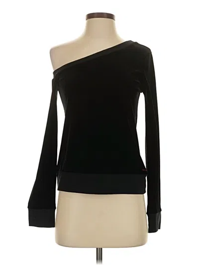 Pre-owned N:philanthropy Long Sleeve Top Black One Shoulder Neckline Tops