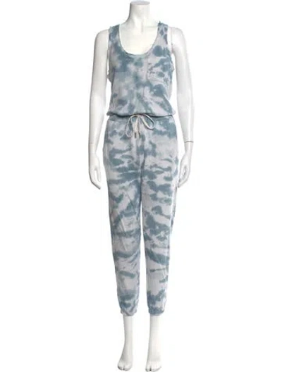 Pre-owned N:philanthropy Tie-dye Print Scoop Neck Jumpsuit In Blue