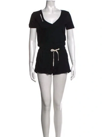 Pre-owned N:philanthropy V-neck Romper In Black