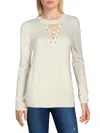 N:PHILANTHROPY WOMENS WOOL BLEND LACE-UP PULLOVER SWEATER