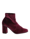 Nr Rapisardi Woman Ankle Boots Garnet Size 9 Textile Fibers In Red