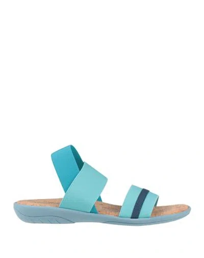 Nr Rapisardi Woman Sandals Sky Blue Size 7 Elastic Fibres