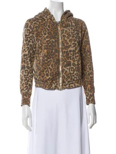 Pre-owned Nsf Animal Print Evening Jacket In Orange