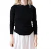 Nsf Aria Fitted Rib Knit Raglan Crew In Black In Black