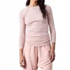 Nsf Aria Fitted Rib Knit Raglan Crew In Rosy In Pink