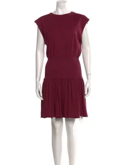 Pre-owned Nsf Bateau Neckline Mini Dress In Burgundy
