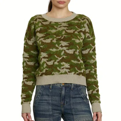 Nsf Blayne Sweater In Camo Jacquard In Green