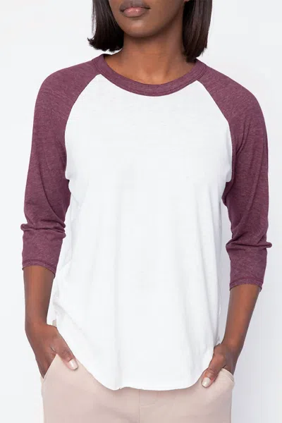 Nsf Brock Football Tee In White/maroon In Multi