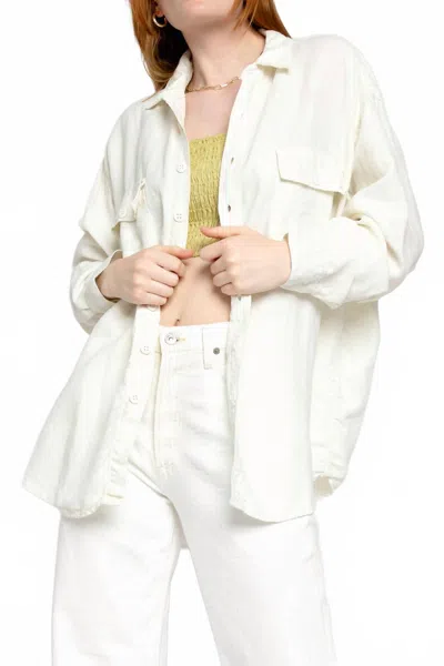Nsf Busy Boyfriend Oversized Shirt In Soft White