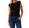 Nsf Chloe Fitted Raglan Muscle Tee In Black In Black