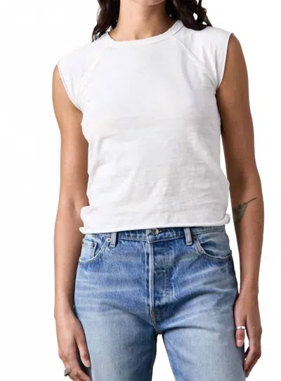 Nsf Chloe Fitted Raglan Tee In Chalk In White