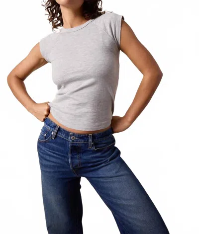 Nsf Chloe Fitted Slub Jersey Tee In Grey In Gray