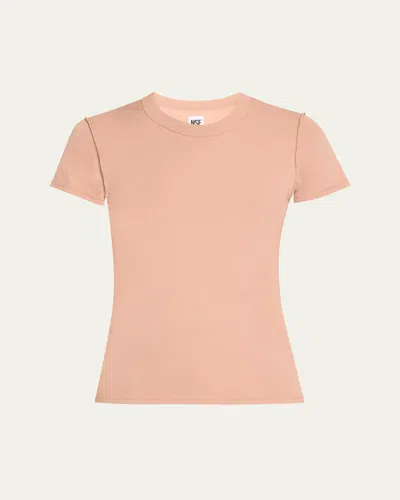 Nsf Clothing Alessi Shrunken Crewneck T-shirt In Blush