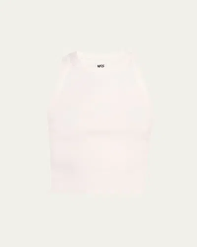 Nsf Clothing Amaya Rib Cropped Tank Top In Soft White