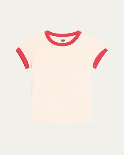 Nsf Clothing Bodhi Shrunken Ringer Tee In Ivoryred