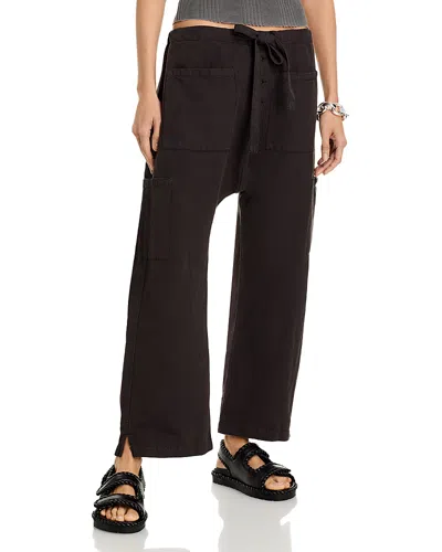 Nsf Clothing Carlson Drop Rise Tie Pants In Faded Black