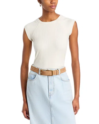 Nsf Clothing Chloe Ribbed Raglan Tee In Ivory
