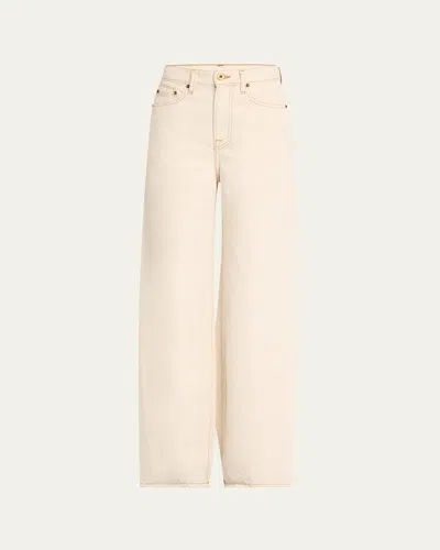 Nsf Clothing Delta Wide-leg Jeans In Ecru
