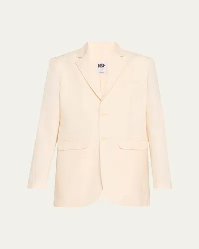 Nsf Clothing Lawrence Oversized Single-breasted Blazer In Ivory