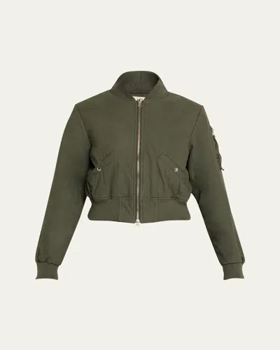 Nsf Clothing Reyes Shrunken Bomber Jacket In Olive