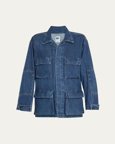 Nsf Clothing Romeo Oversized Denim Jacket In Barnes Wash