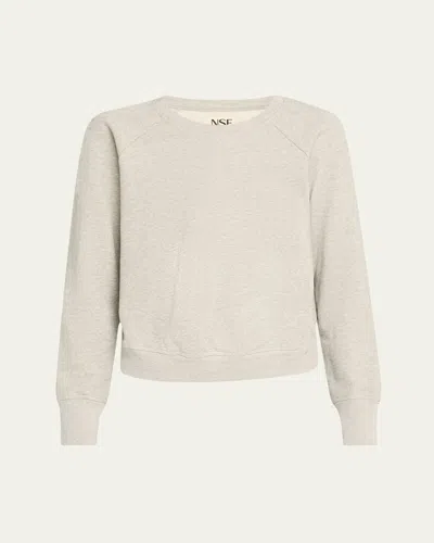 Nsf Clothing Saguro Raglan Crewneck Sweatshirt In Gray