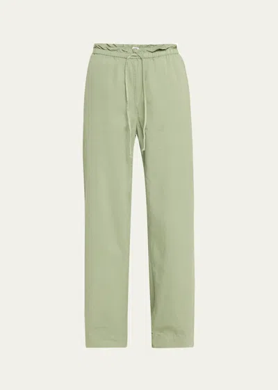 Nsf Clothing Sam Relaxed Cotton Twill Snap-cuff Trousers In Green