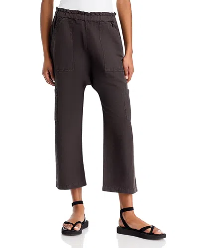 Nsf Clothing Shailey Paperbag Waist Cropped Pants In Faded Black