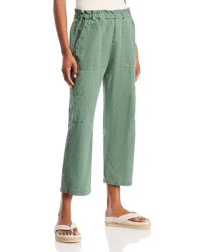 Nsf Clothing Shailey Paperbag Waist Cropped Pants In Sulpher Stone