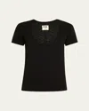 Nsf Clothing Tally Fitted U-neck Tee In Black