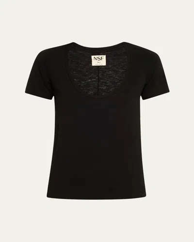 Nsf Clothing Tally Fitted U-neck Tee In Black