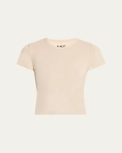 Nsf Clothing Tara Fitted Shrunken Crewneck T-shirt In Ivory