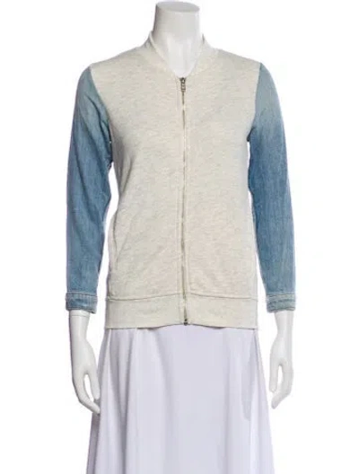 Pre-owned Nsf Colorblock Pattern Bomber Jacket In Neutral